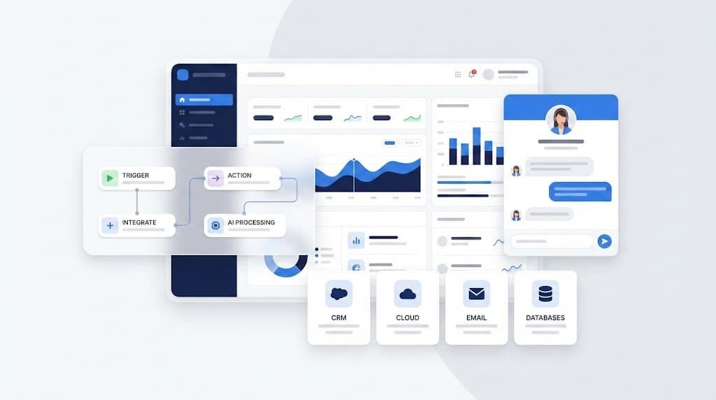 Plataforma de automatización con IA, dashboards y agentes de Leanvan